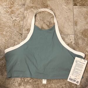 NWT Lululemon Teal and White Halter Top - Sz XL